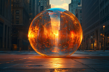 A stock market bubble building up as investors speculate on overvalued stocks, warning about potential economic consequences. Concept of economics.