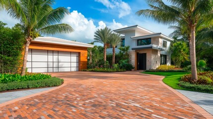 Obraz premium beautiful modern house in the garden