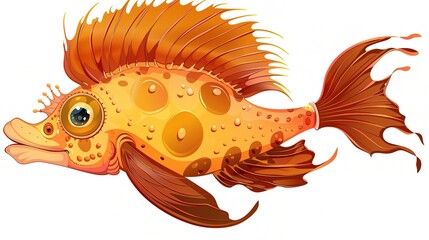 Marine Animal on White Background - a captivating and unique visual. The marine creature on a pure white backdrop creates an enchanting and distinct scene