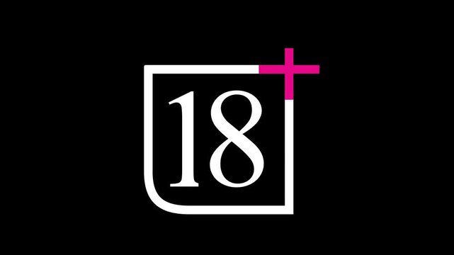 animated illustration of the age restriction sign icon logo. transparent background. alpha channel settings. looping animation