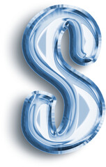 Fototapeta premium Metallic Balloon letter S in blue tones