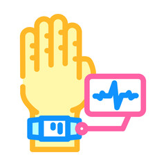 heartbeat authentication color icon vector. heartbeat authentication sign. isolated symbol illustration
