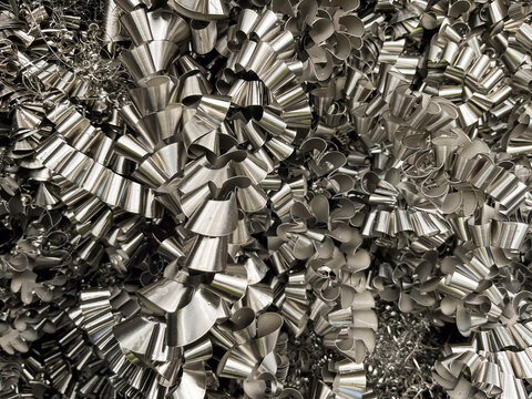 Inconel turnings ready to be recycled for its nickel content