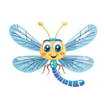 recommend clip art: Vector of Cartoon dragonfly, isolated on a white background, Cartoon dragonfly vector