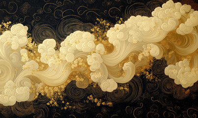 Retro abstract floral shading pattern