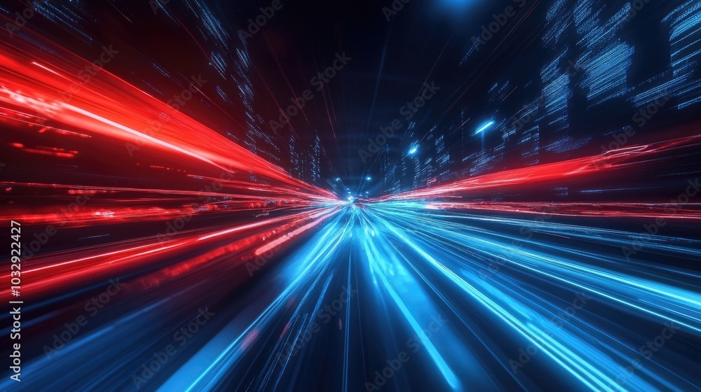 Aufkleber abstract lights create speed effect. this image is suitable for projects related to technology, fast