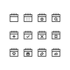 Calendar icon set. Date icon. Icon set.