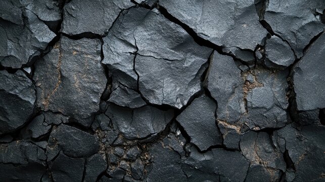 Cracked black rock surface texture. Perfect for backgrounds or design elements.