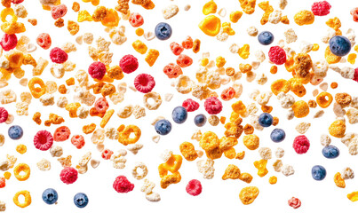 Cereal breakfast set on transparent background 