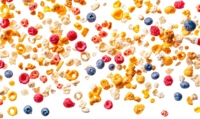 Cereal breakfast set on transparent background 