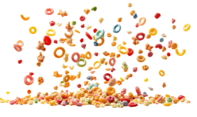 Cereal breakfast set on transparent background