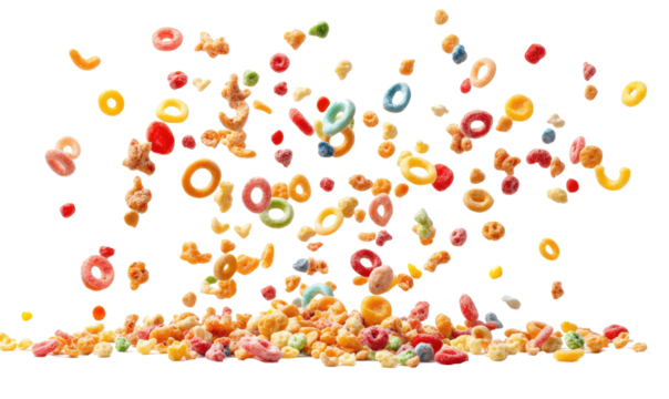 Cereal breakfast set on transparent background 
