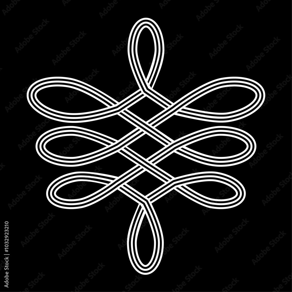 Wall mural swirl infinity endless spirit celtic symbol isolated on black background tattoo icon logo. vector il