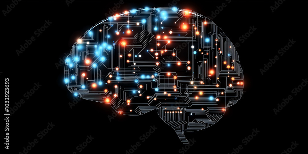 Poster artificial intelligence is forming circuit board brain