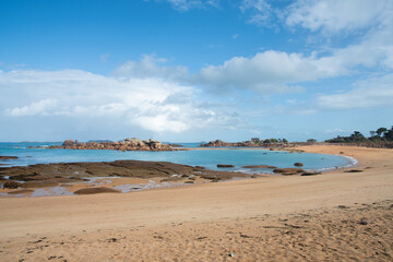 Magnifique paysage de mer sur la côte de granit rose en Bretagne - France