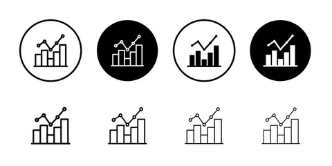 Chart icon Flat fill set collection