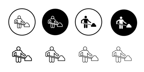 Construction icon Flat fill set collection