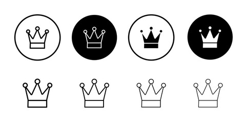 Crown icon Flat fill set collection