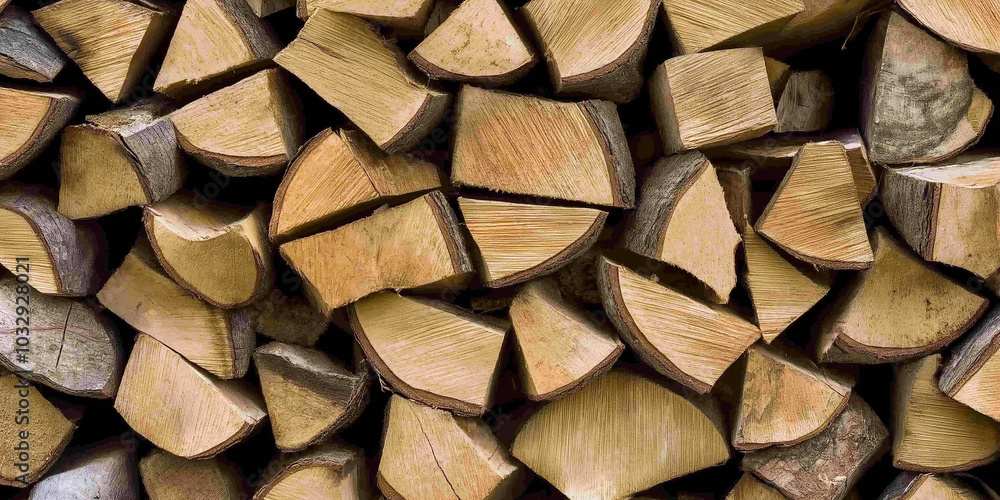 Aufkleber stack of firewood is creating an interesting wooden texture