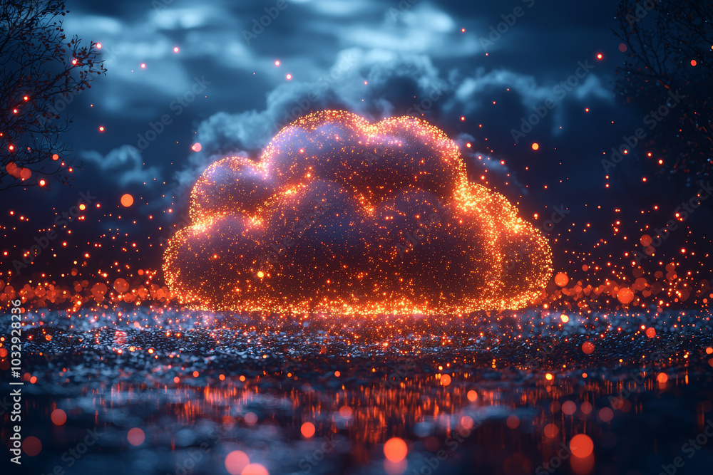 Poster remote workers using cloud-based applications and services illustrate the reliance on digital platfo