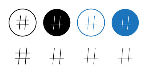 Hashtag icon Flat fill set collection