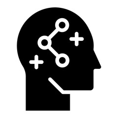 Human head gears tech icon, Cogwheel engineering technological inside brain, Artificial intelligence.