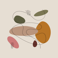 Natural lines and shapes in abstraction. An elegant abstract design with soft lines and organic shapes that brings a sense of nature and tranquility.