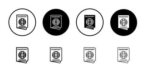 Passport icon Flat fill set collection