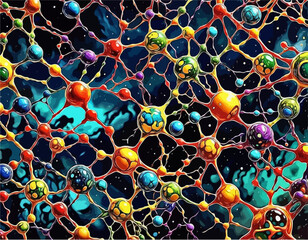 Surreal Abstract Representation - Microscopic Molecular Wonder of Living Objects