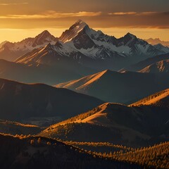 Fototapeta premium sunrise in the mountains