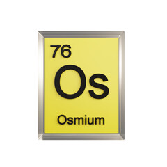 Obraz premium Osmium front - Periodic Table Element, Scientific and Educational Use, Transparent and Translucent Design, 3D Render