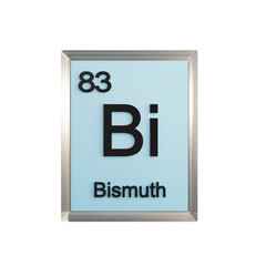 Bismuth front - Periodic Table Element, Scientific and Educational Use, Transparent and Translucent Design, 3D Render
