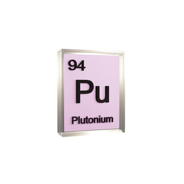 Plutonium side - Periodic Table Element, Scientific and Educational Use, Transparent and Translucent Design, 3D Render