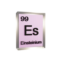 Einsteinium side - Periodic Table Element, Scientific and Educational Use, Transparent and Translucent Design, 3D Render