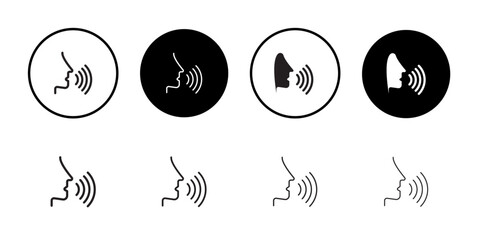 Voice icon Flat fill set collection