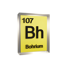 Bohrium side - Periodic Table Element, Scientific and Educational Use, Transparent and Translucent Design, 3D Render