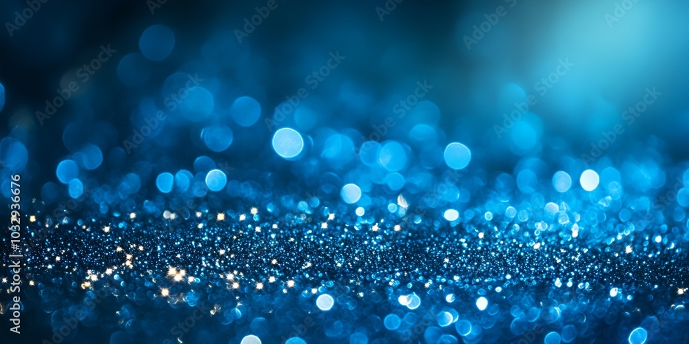 Poster a blue background with many small blue dots. the dots are scattered all over the background, creatin