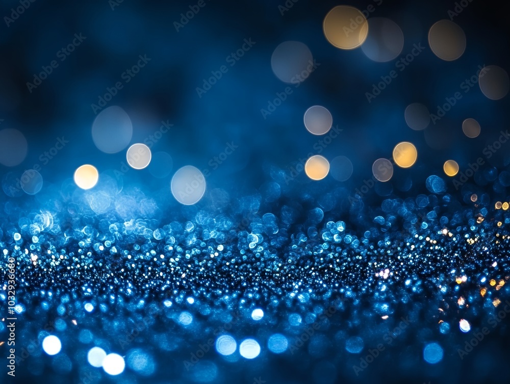 Poster the image is a blue background with a lot of small, bright, and colorful dots. the dots are scattere