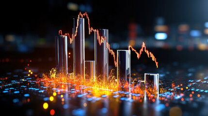 Dynamic bar graph representing liquidity pools with vibrant colors and data visualization