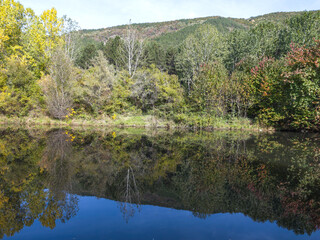 Landscape of Iskar river near Pancharevo lake, Bulgaria