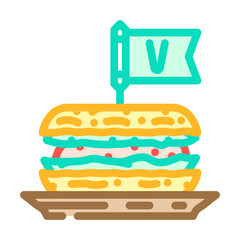 veggie burger vegan food color icon vector. veggie burger vegan food sign. isolated symbol illustration