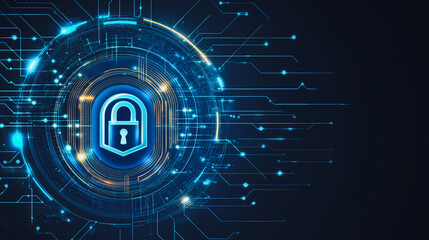 Fototapeta premium abstract innovative cyber security network, using interconnected nodes to represent business partnerships on the Smart digital Innovation city with connection network reciprocity over the smart city