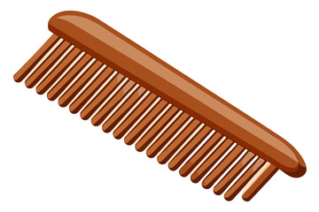 Wooden comb isolated on white background