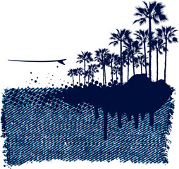 surf grunge scene with jean texture background