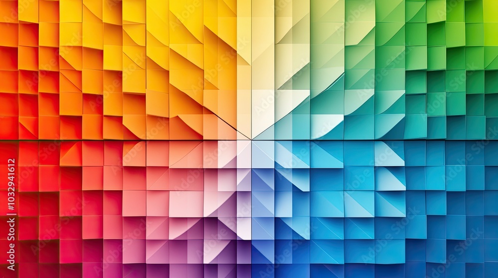 Poster colorful geometric pattern with triangular shapes