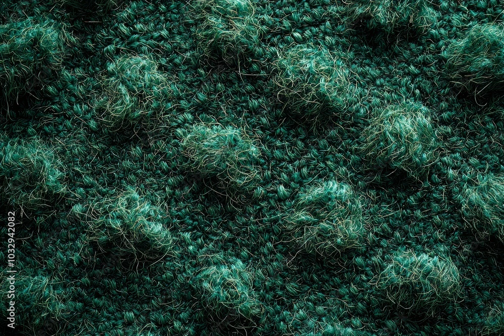 Poster textured green fabric with raised dots showcasing intricate design and depth in a close-up view