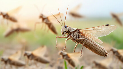 swarm of locusts flying over crops creates dramatic scene of natures power