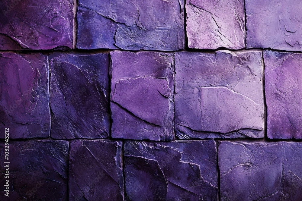 Poster elegant purple stone wall texture with distinct patterns and details illuminated by soft lighting