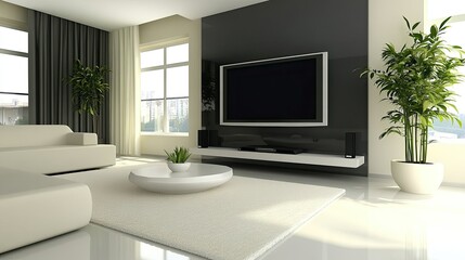 Fototapeta premium Modern Living Room with Minimalist Design