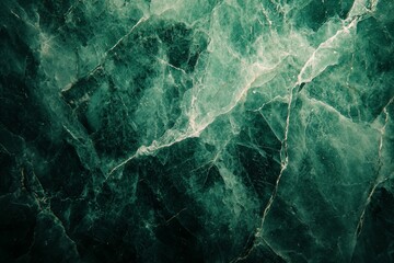 Naklejka premium Beautiful green marble surface with intricate veining pattern and smooth texture in natural light
